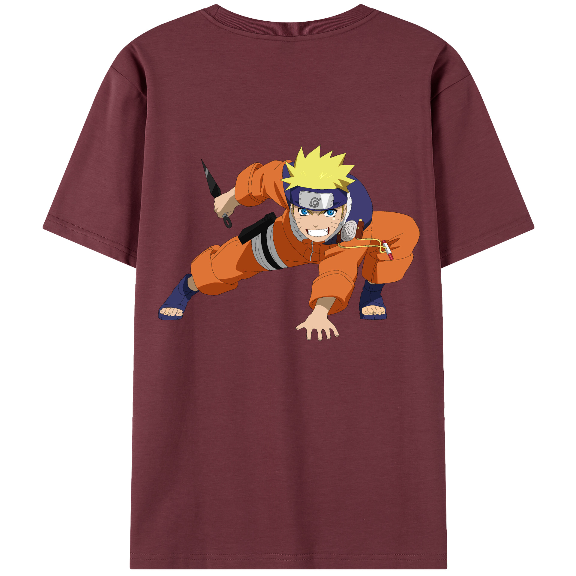 （画像用） NARUTO -ナルト- うずまき ナルト Uzumaki Naruto 綿100％半袖Tシャツ（背面プリント）